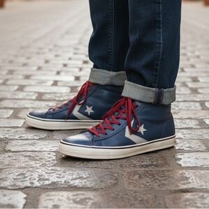 Converse Pro Leather Vulcan Poseidon Sneakers Men’s 9.5 Blue Classic Hightop